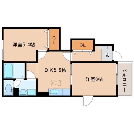 安倍川駅 徒歩17分 1階の物件間取画像